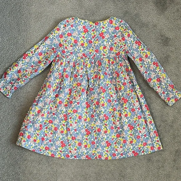NWT Mini Boden Smocked Multicolor Floral Long Sleeve Dress - Picture 4 of 4